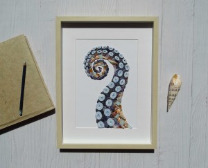 Octopus tentacle seashell mosaic             
